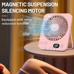 Portable, Usb-Rechargeable Mini Desk Fan With a Digital Display
