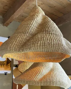 African Bolga Lampshades ~Handwoven Natural Fibre Shade