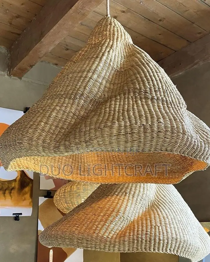 African Bolga Lampshades ~Handwoven Natural Fibre Shade