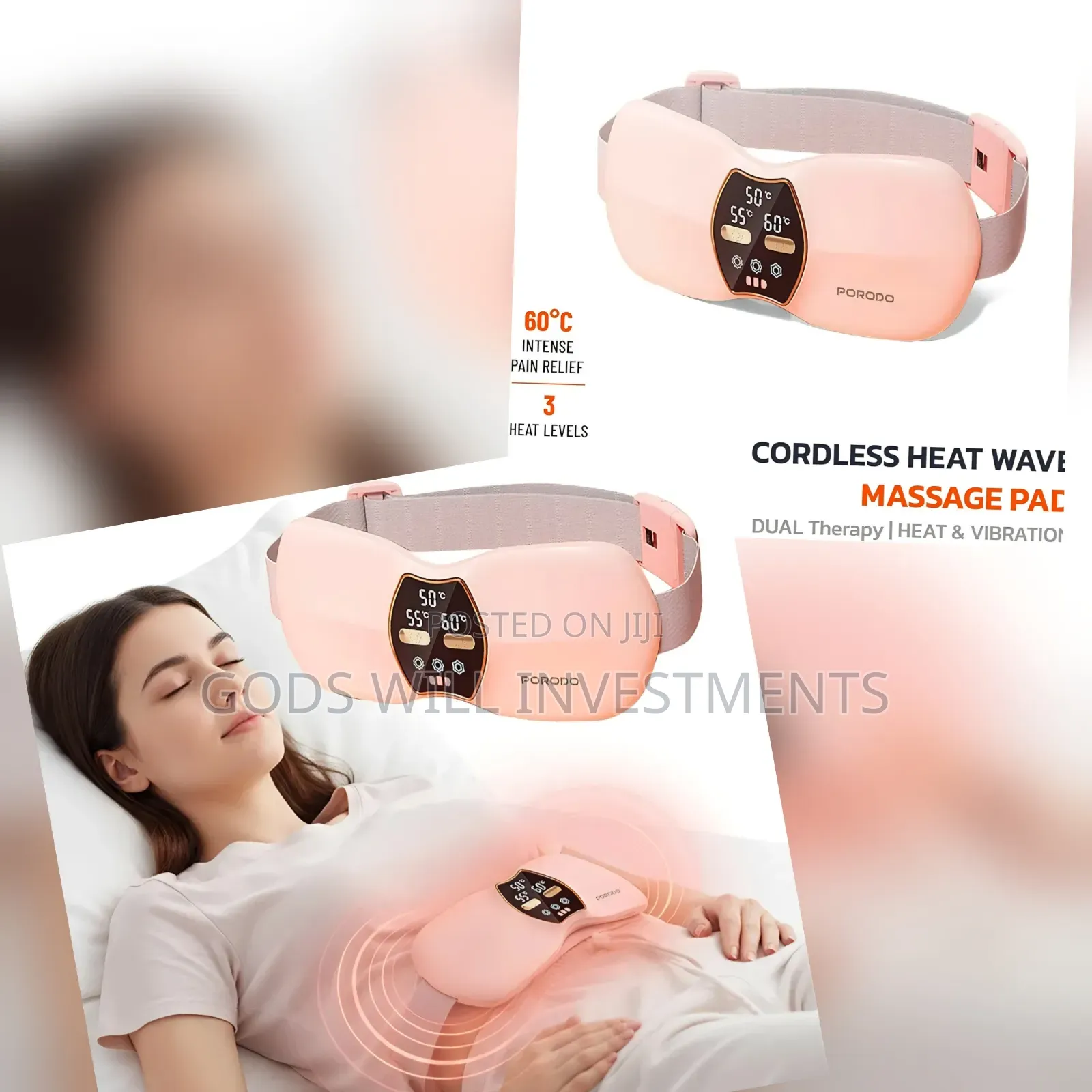 Porodo Lifestyle Cordless Heat Wave Massage Pad.