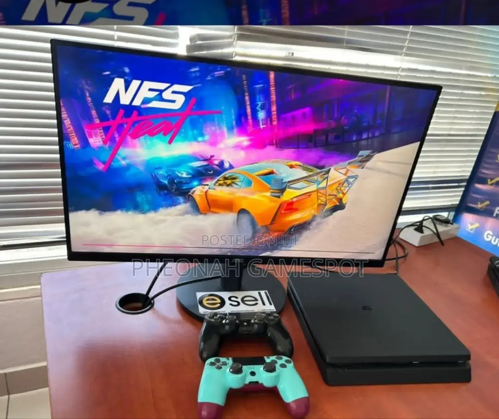 Used Ps4 Slim: Used by a Ghost, Looks New. Comes With 12 Games, 2 Pads