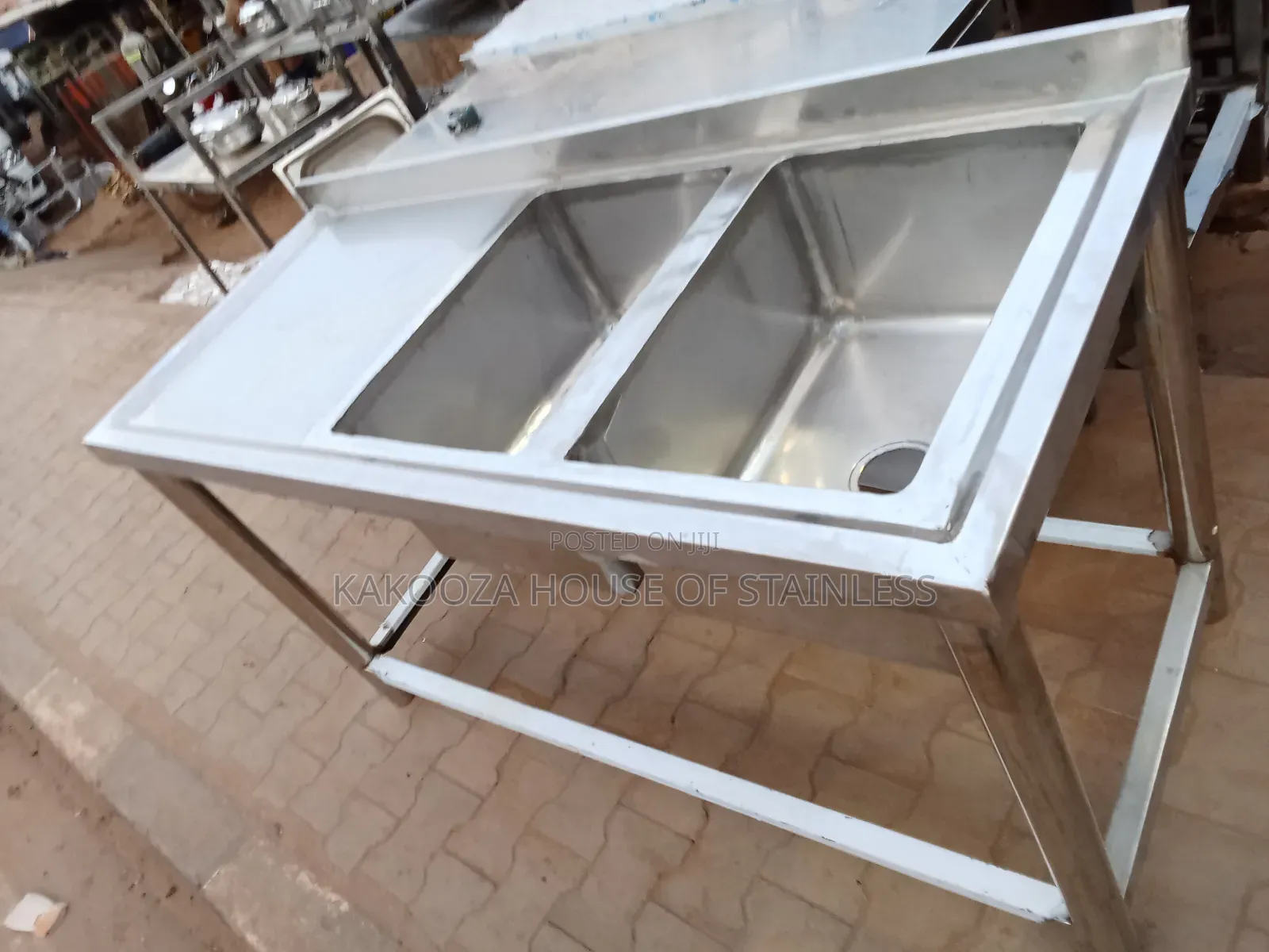Commercial Washing Sink Dable Bowl Single Tray