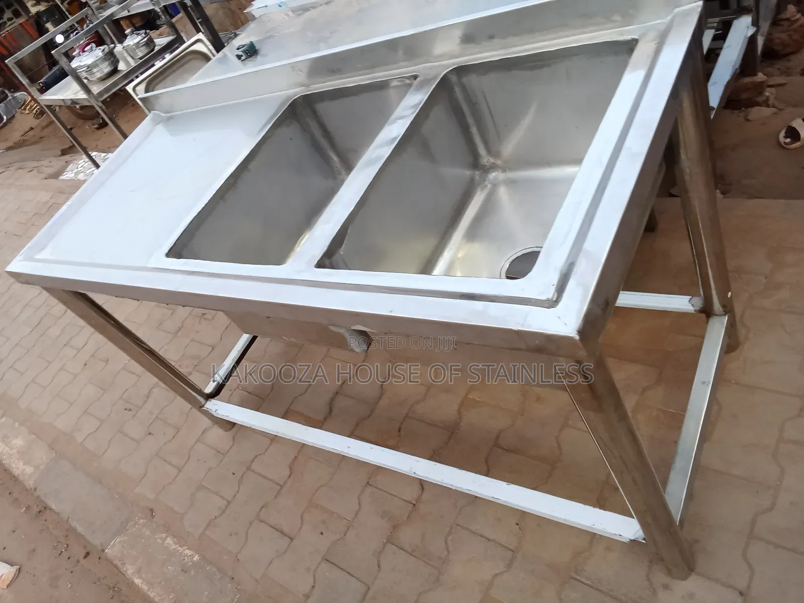 Commercial Washing Sink Dable Bowl Single Tray