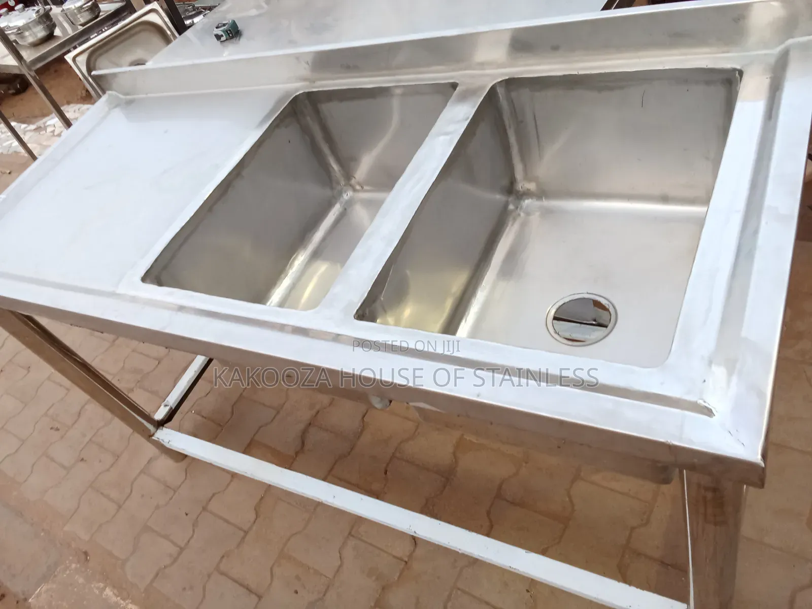 Commercial Washing Sink Dable Bowl Single Tray
