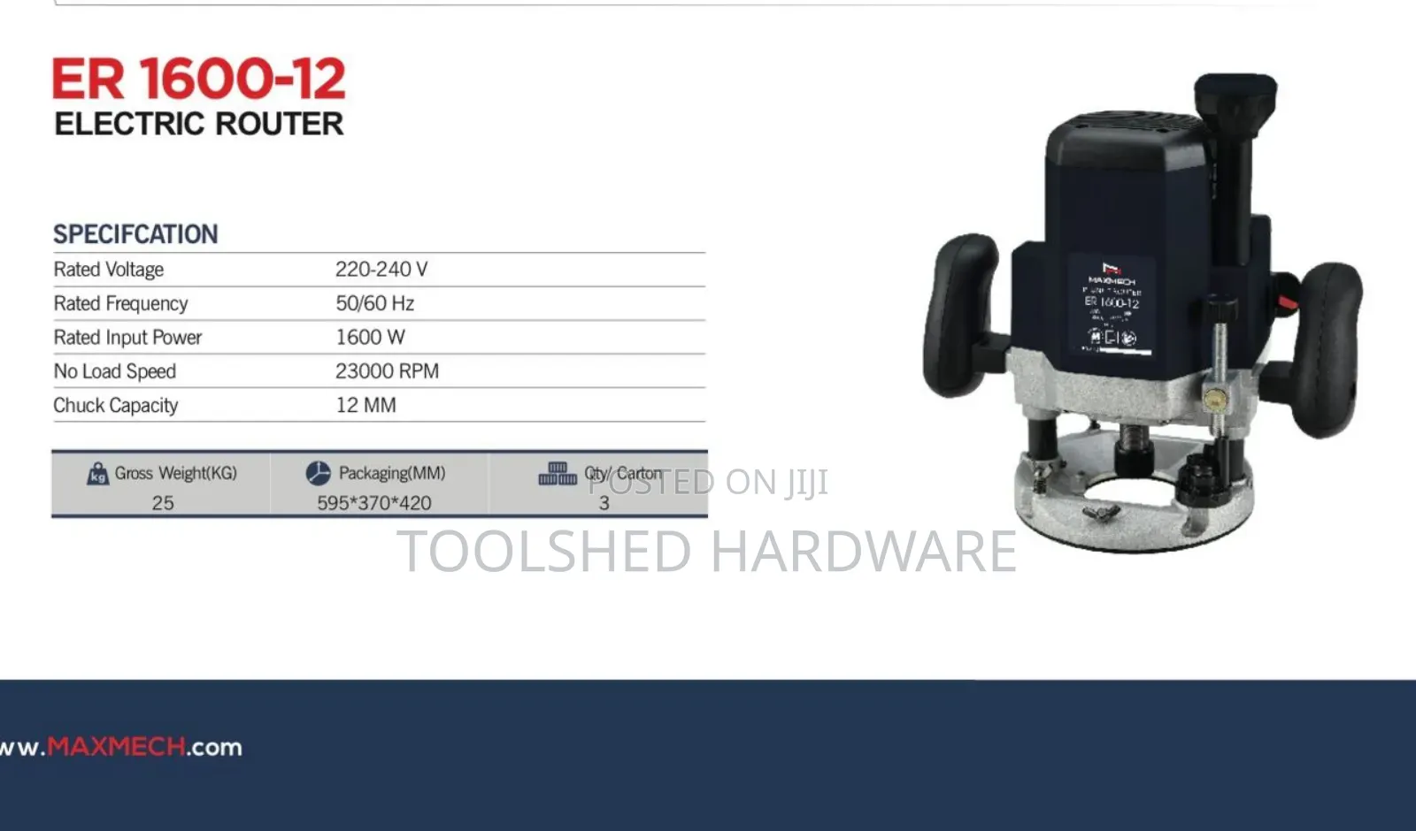 Electric Router Maxmech 1600w 12mm