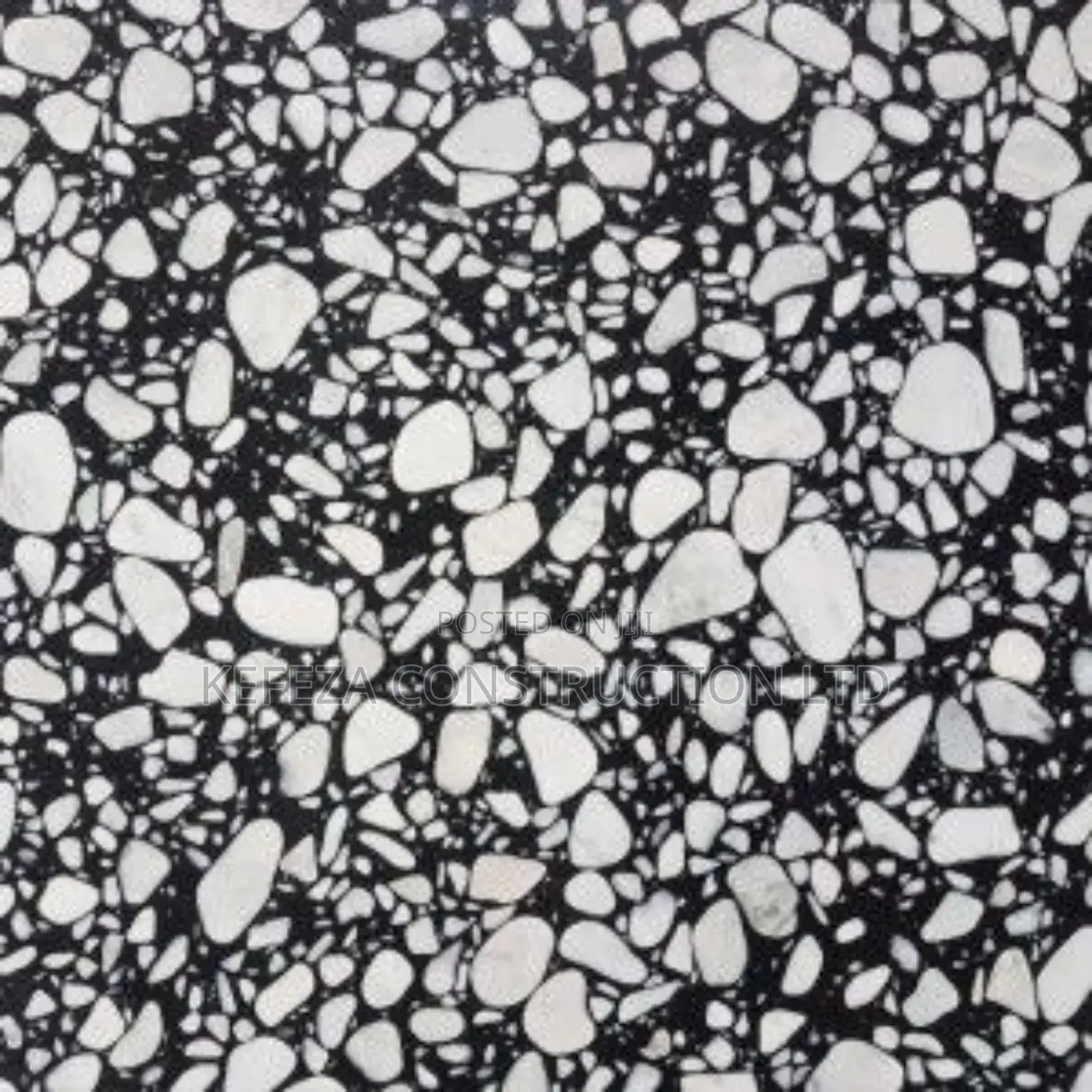 Black Oxide With White Stones Terrazo