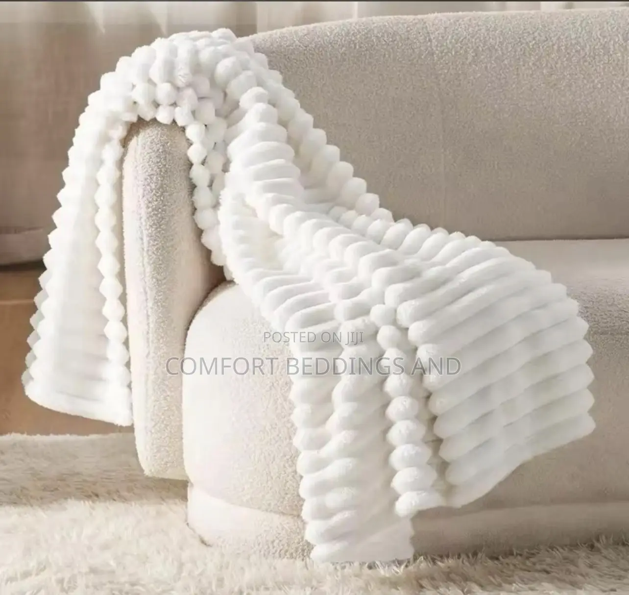 Soft Throw Blanket Off White