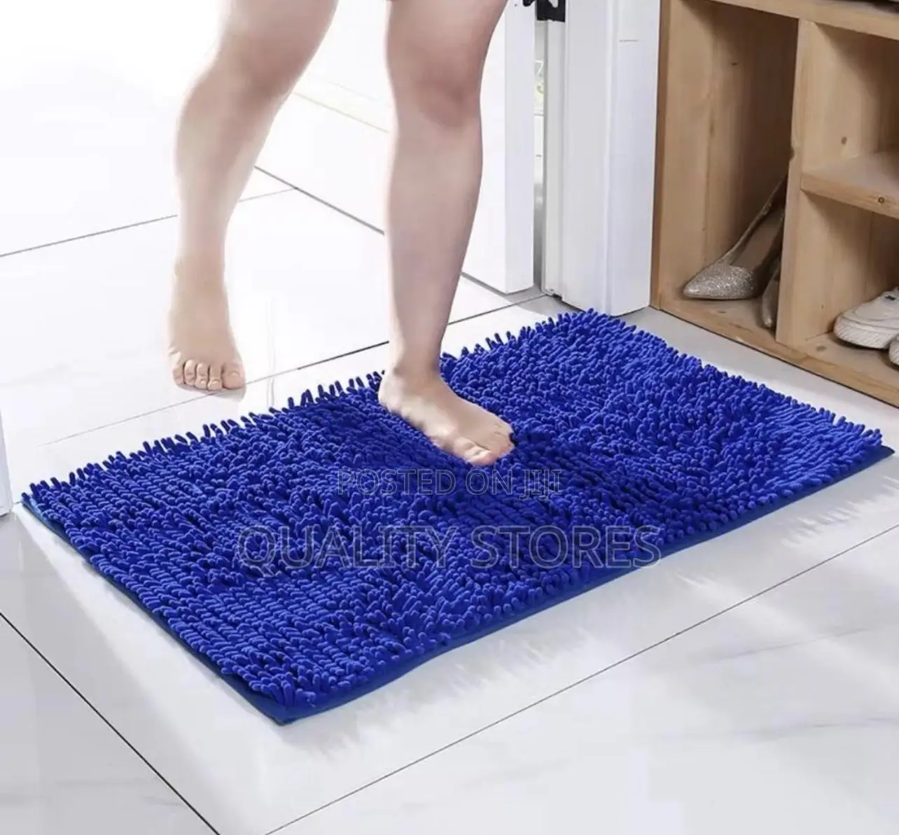 Door Bath Mat Blue