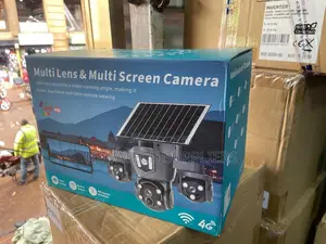 Multi-Lens Solar Security Camera With Triple View Display