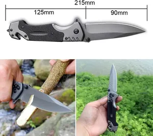 3-in-1 Survival Pocket Knife With Glass Breaker And Belt Cutter