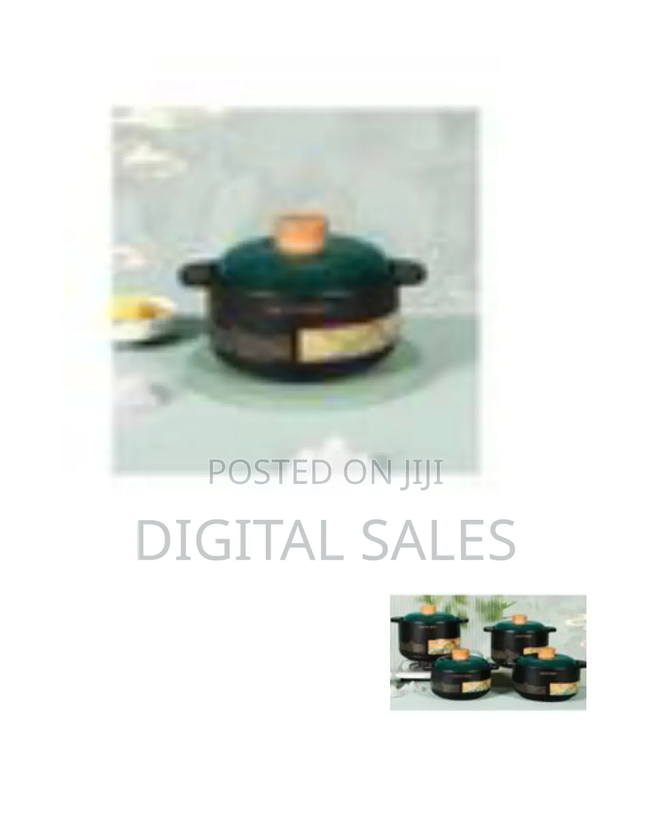 Set of 3 Ceramic Food Tureens or Stew Pots