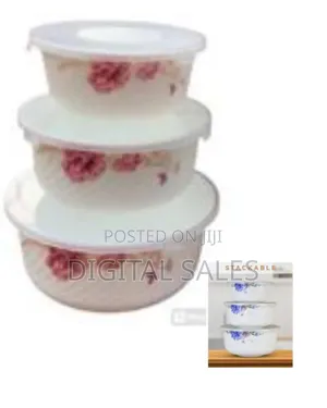 Floral Food Storage Container Set (Set of 3)