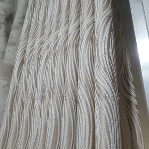 Cream Wave Biege Curtain Design Per Metre