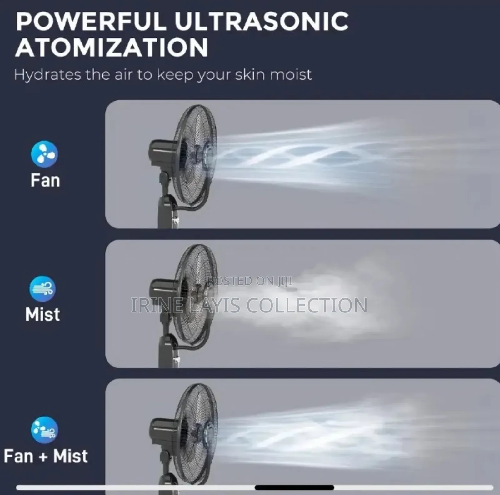 Pedestal Fan With Water Mist Spray.