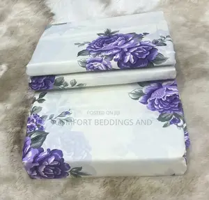 Flowered Cotton Bedsheets Purple 5*6