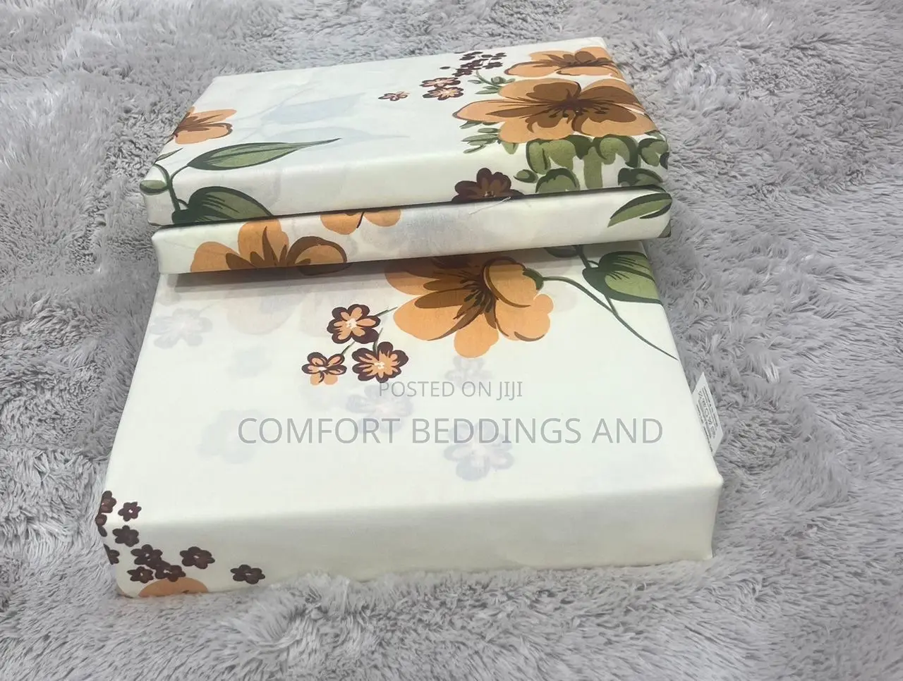 Flowered Cotton Bedsheets Cream 5*6