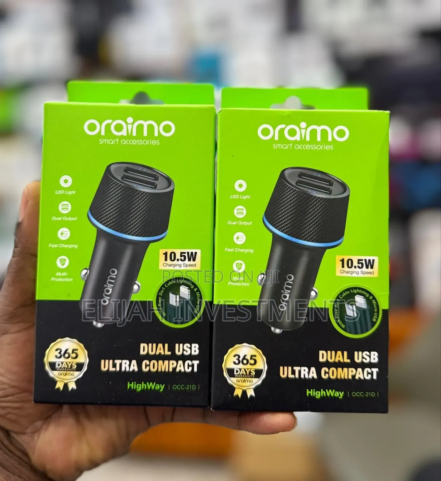Oraimo Dual Usb Ultra Compact Car Charger