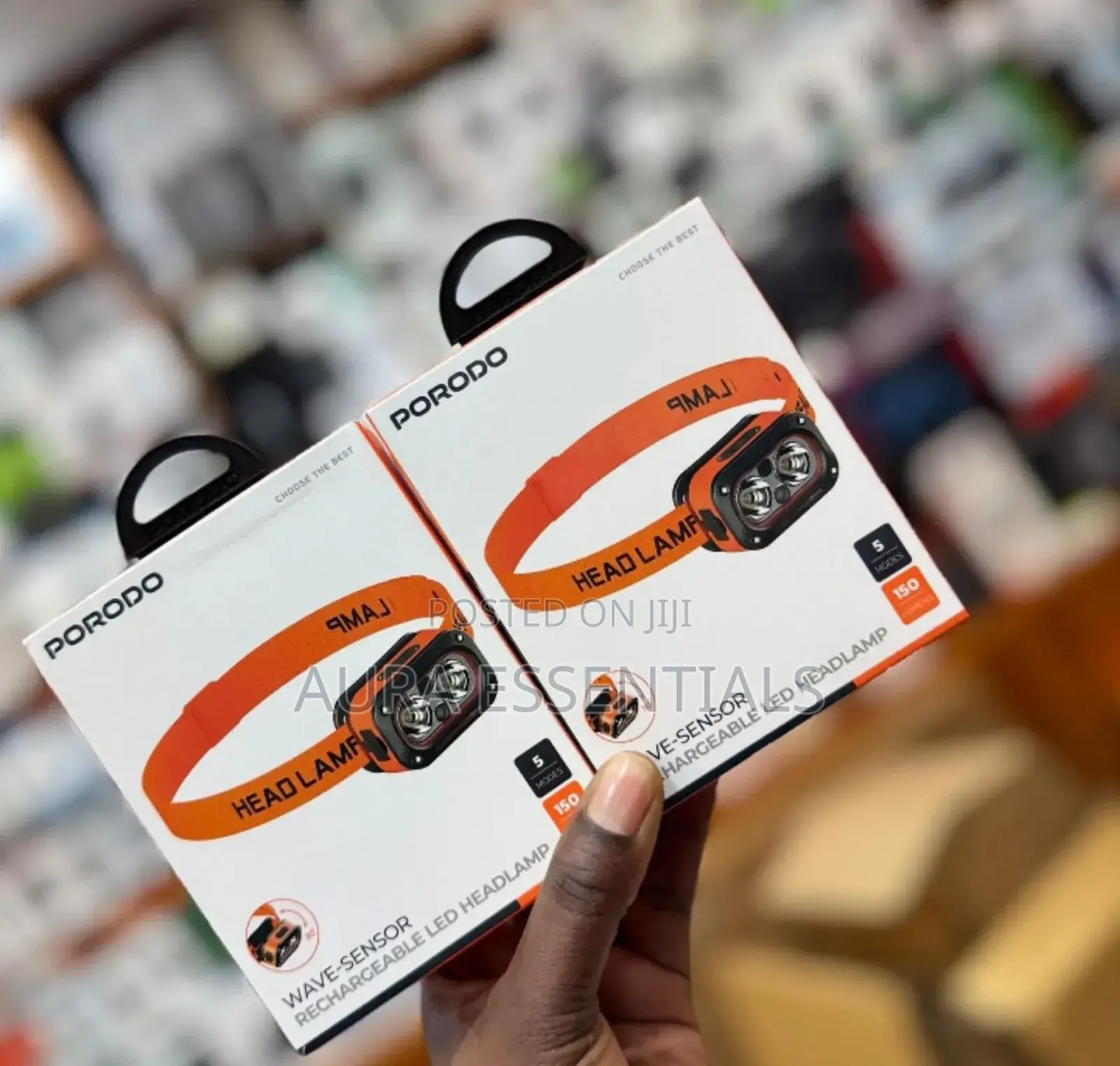 Porodo Wave-Sensor Rechargeable Led Headlamp