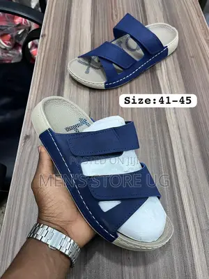 Men’S Rubber Classic Genuine Leather Sandals Available in All 2 Colors