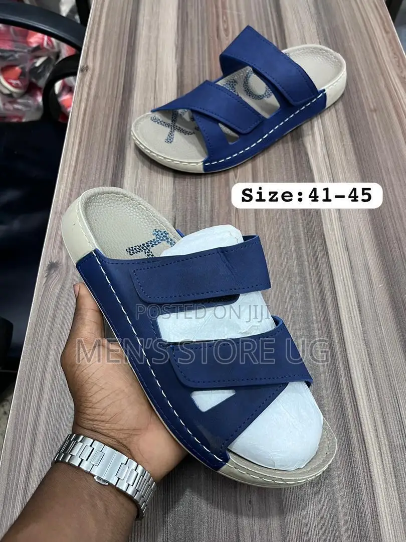 Men’S Rubber Classic Genuine Leather Sandals Available in All 2 Colors