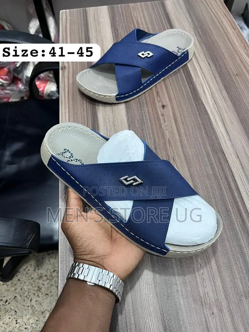 Men’S Rubber Cross Classic Genuine Leather Sandals