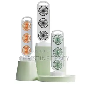 Rechargeable Triple Desktop Fan