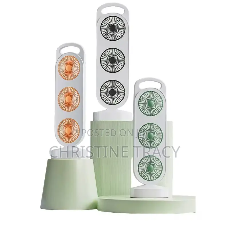 Rechargeable Triple Desktop Fan