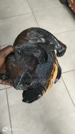 Vintage Japanese Ainu Hand-Carved Wooden Bear With a Salmon.