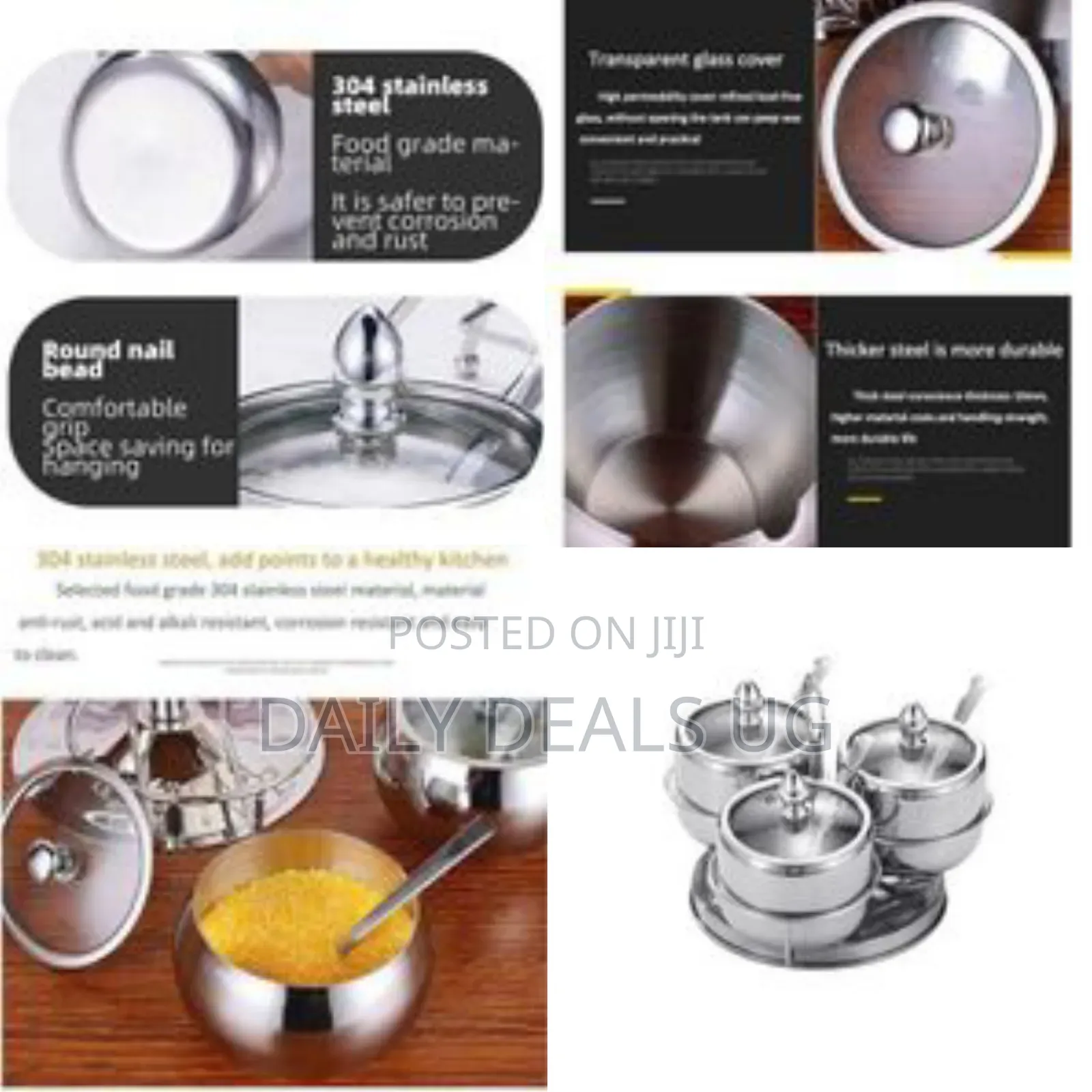 Set of 7 Stainless Steel Canisters for Storing and Serving Sugar