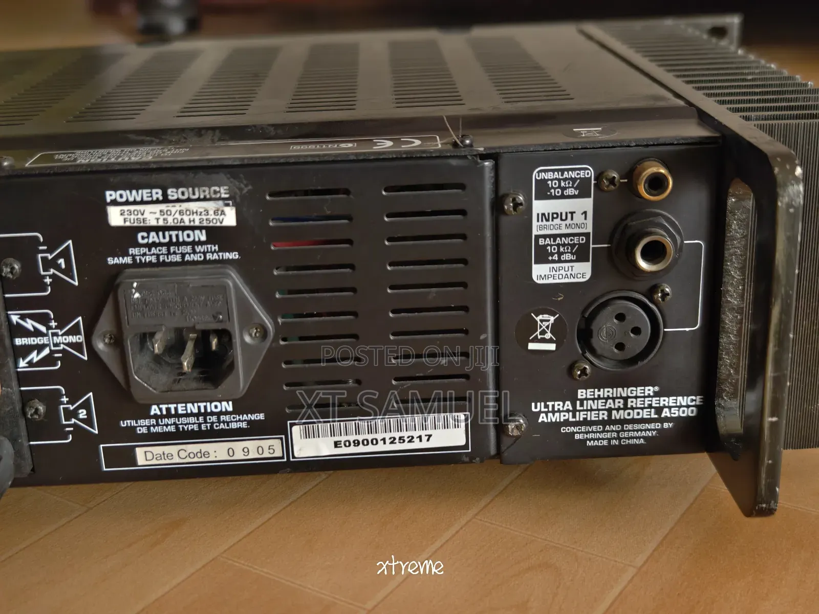 Behiringer Studio/Silent Two Channel Amplifier ,250w X 2 RMS