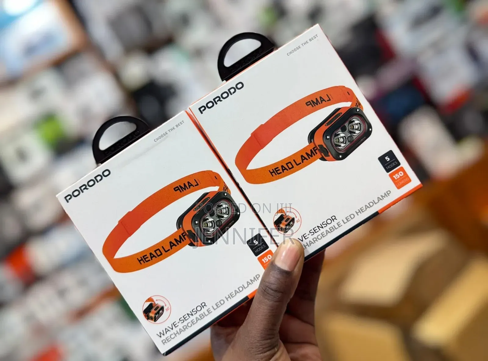 Porodo Wave-Sensor Rechargeable Led Headlamp