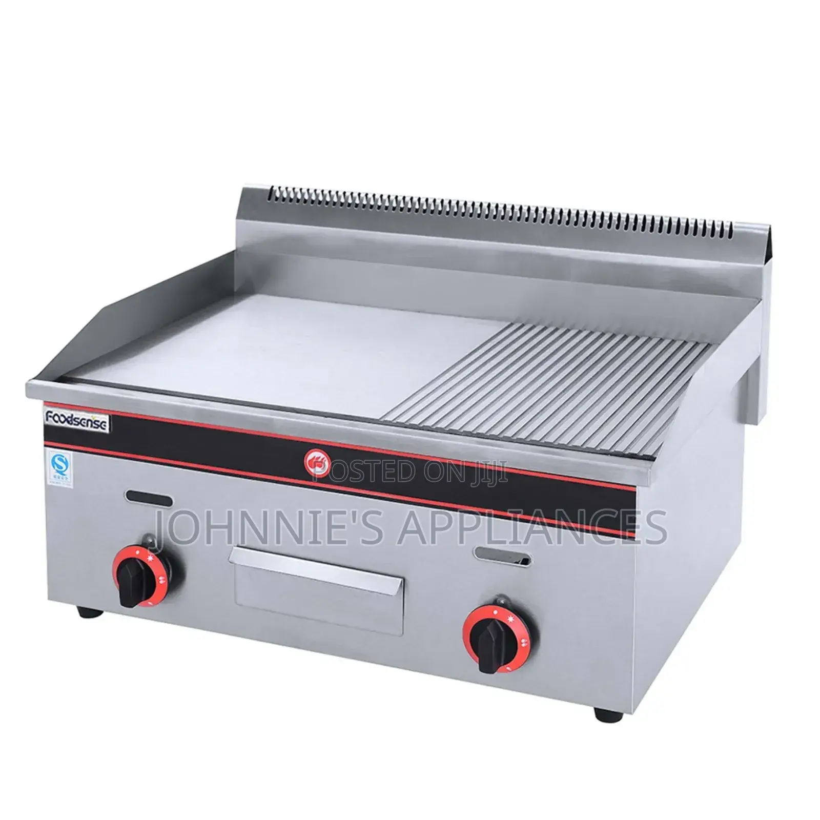 Commercial Gas Griddle – Half Flat Half Grooved Stainless Steel