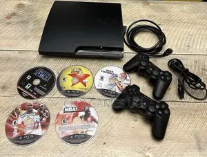 Sony Playstation 3 Slim 250gbblack Console W/ 15 Games 2 Controllers