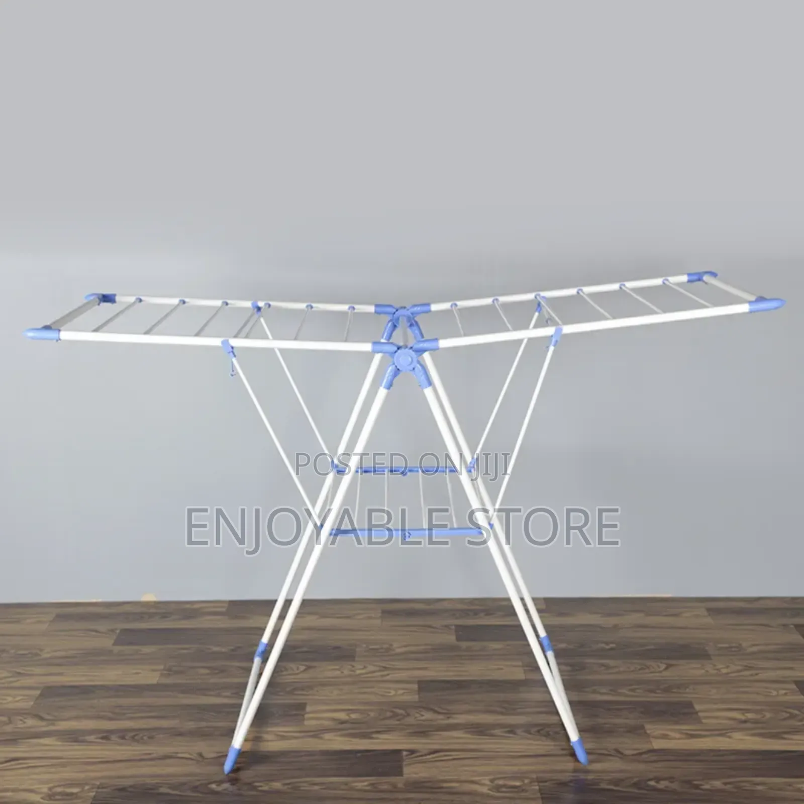 Folding Plastic Drying Clothes Racks Blue