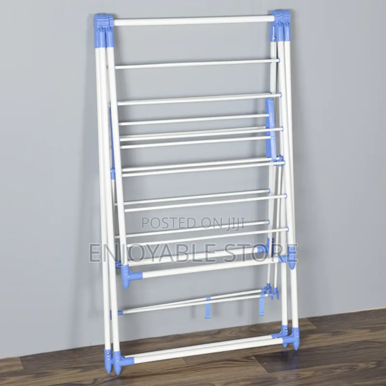 Folding Plastic Drying Clothes Racks Blue