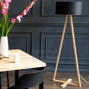 Two Stand Wooden Floor Lamps