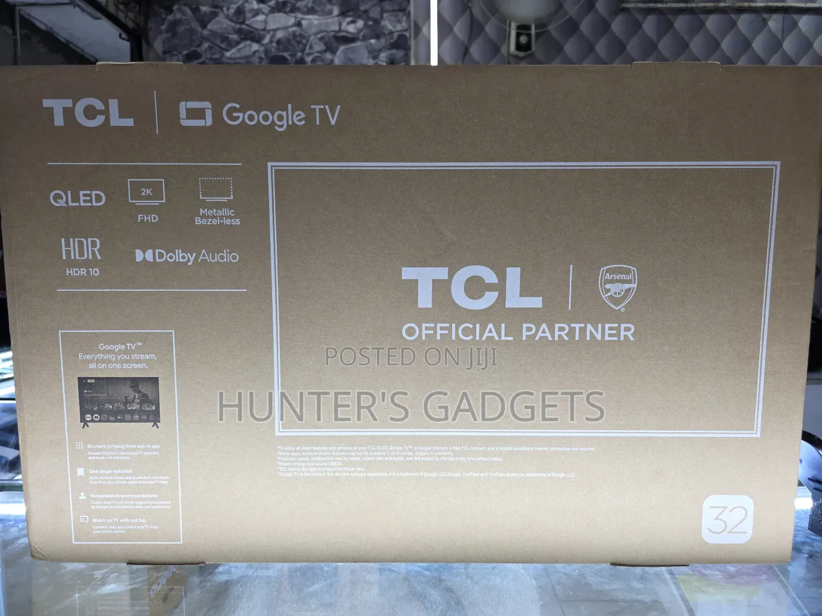 32inch TCL Smart Google Qled Tv With Bluetooth and Digital Framelesstv