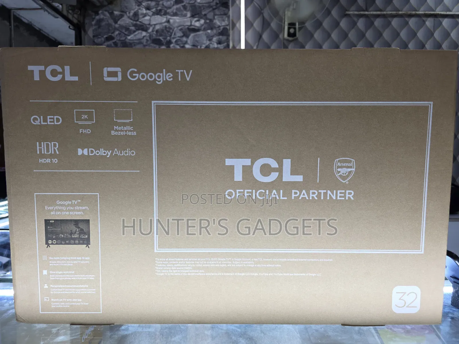 32inch TCL Smart Google Qled Tv With Bluetooth and Digital Framelesstv