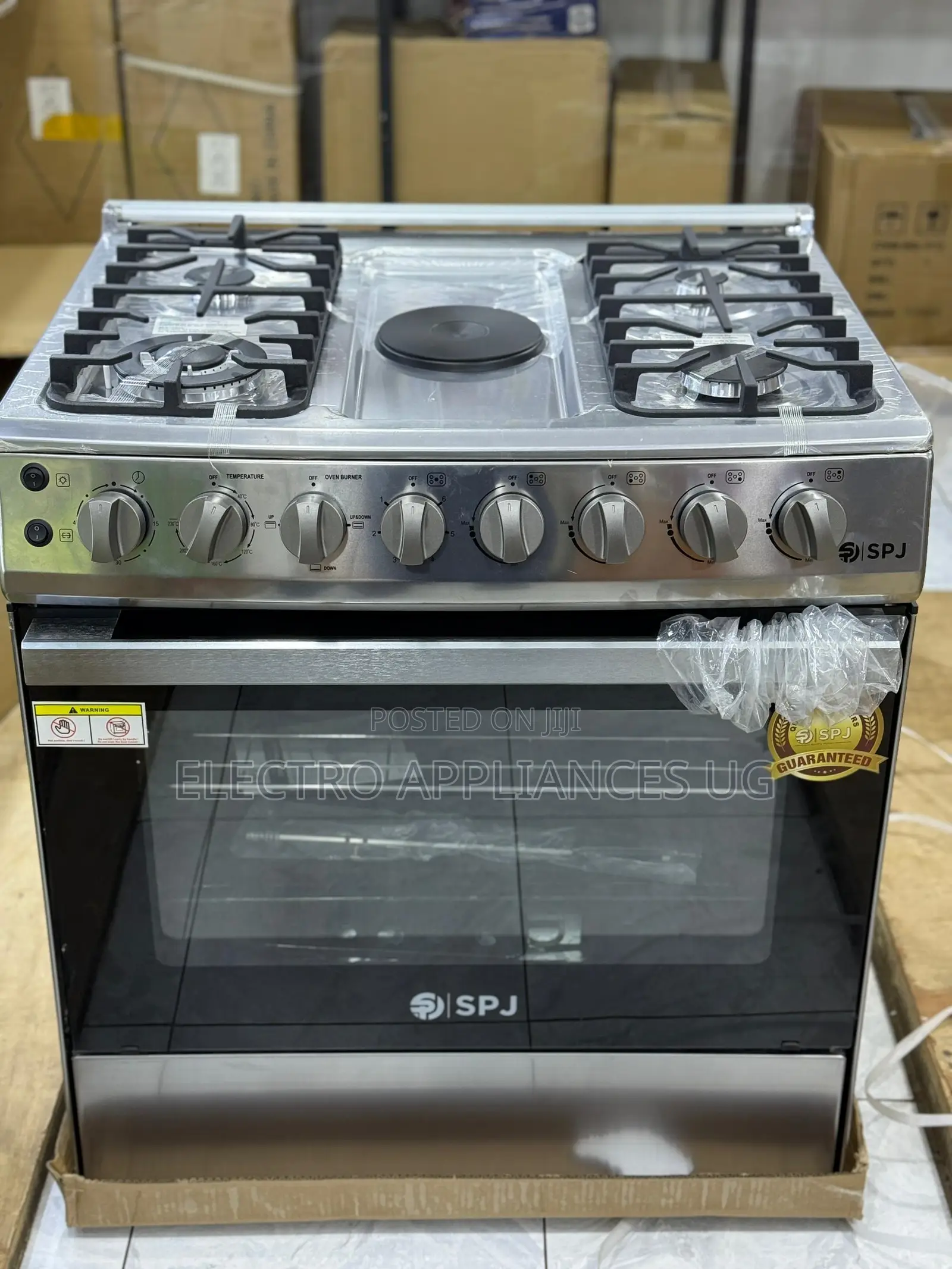 SPJ 80x60cm Cooker 4 Gas Burners and 1 Electric Hot Place