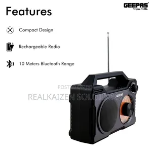 Geepas Rechargeable Analog Fm Radio With | Usb/Tf/Mp3/Wma Player