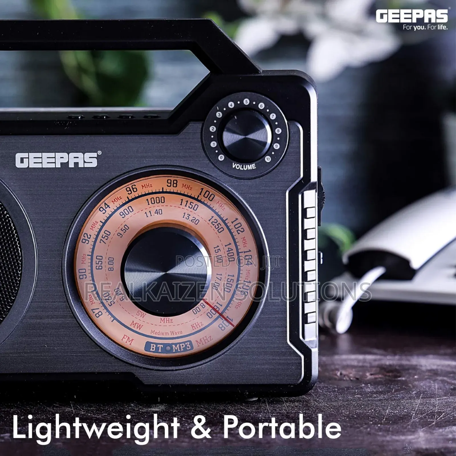 Geepas Rechargeable Analog Fm Radio With | Usb/Tf/Mp3/Wma Player