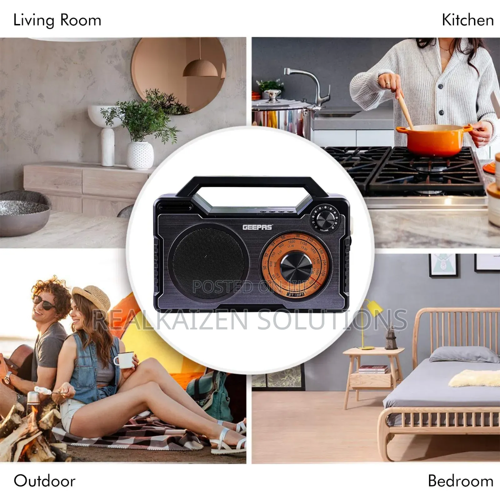 Geepas Rechargeable Analog Fm Radio With | Usb/Tf/Mp3/Wma Player