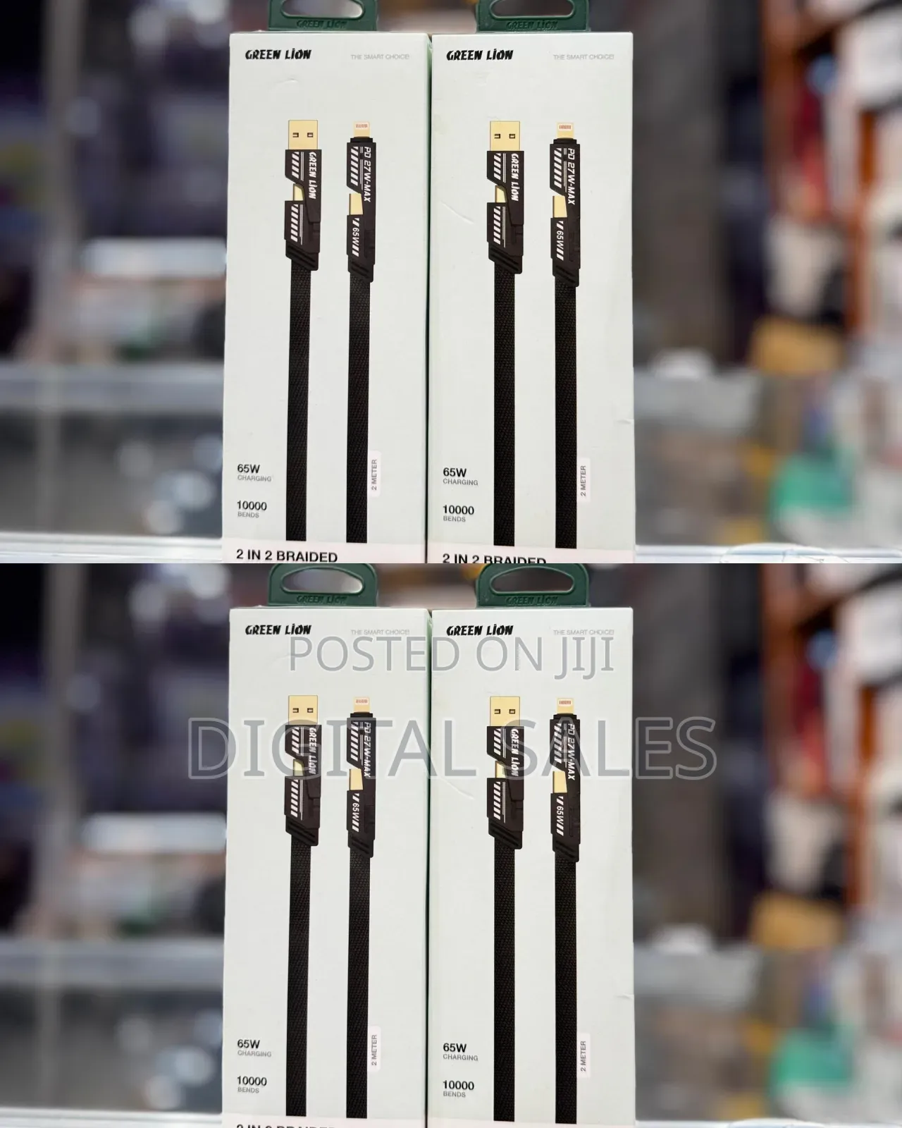 Green Lion 2-in-2 Braided Fast Charging Cable
