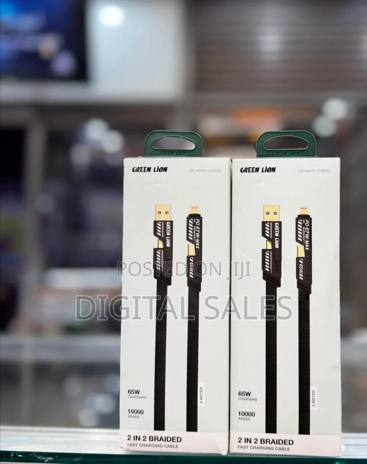 Green Lion 2-in-2 Braided Fast Charging Cable