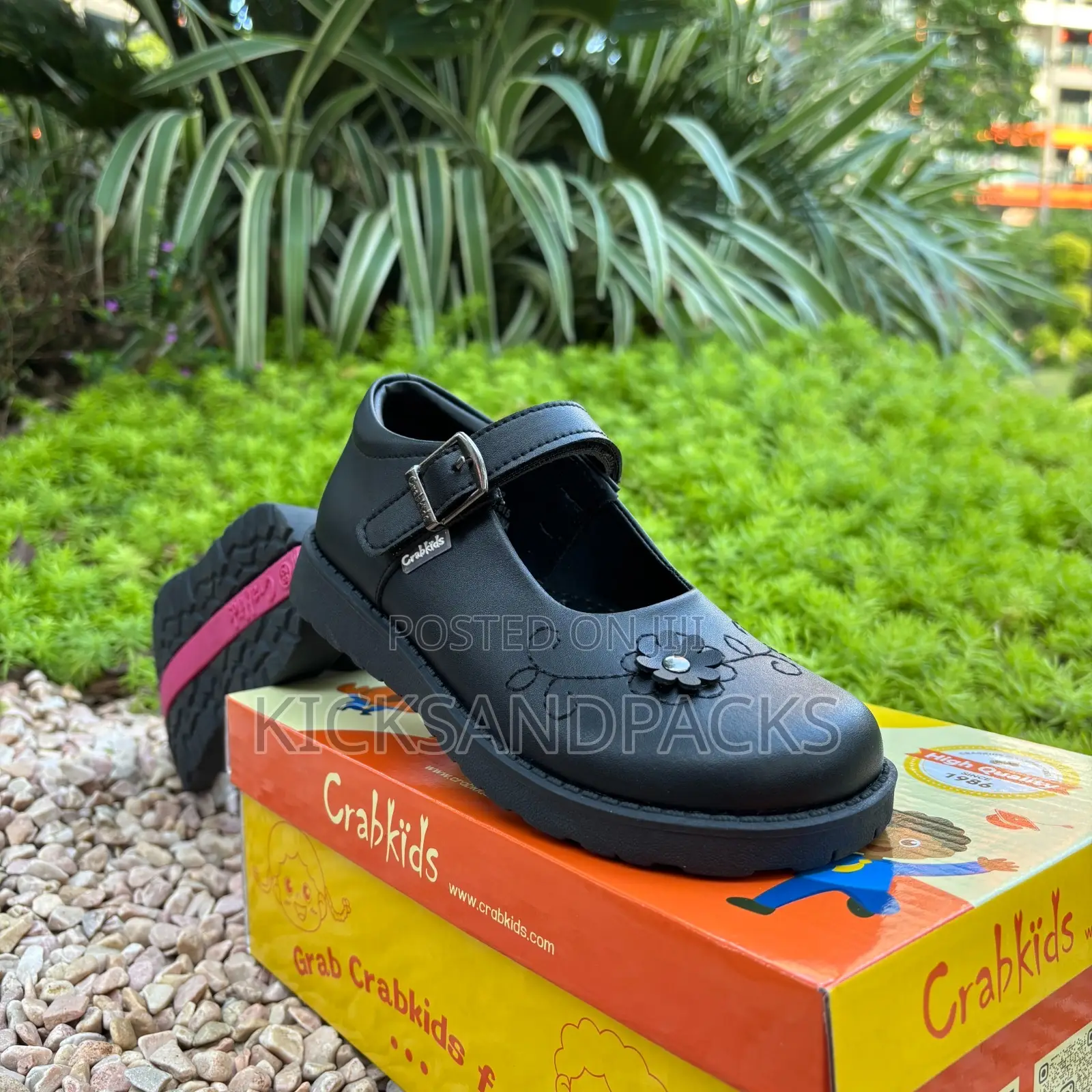 Crab Kids Shoes for Girls (Black Back to School Shoes) - Leather