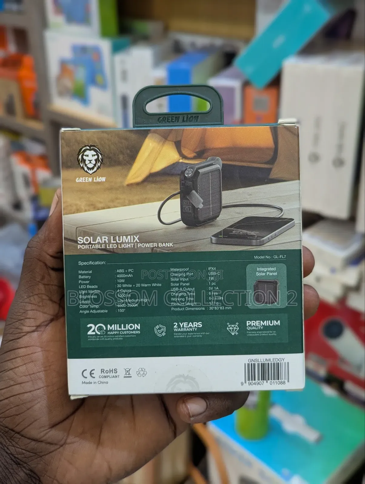 Green Lion Solar Lumix Portable Led Light With Power Bank (4000mah)