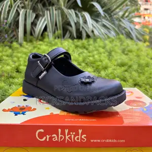 Crab Kids Shoes for Girls (Black Back to School Shoes) - Leather