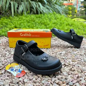 Crab Kids Shoes for Girls (Black Back to School Shoes) - Leather