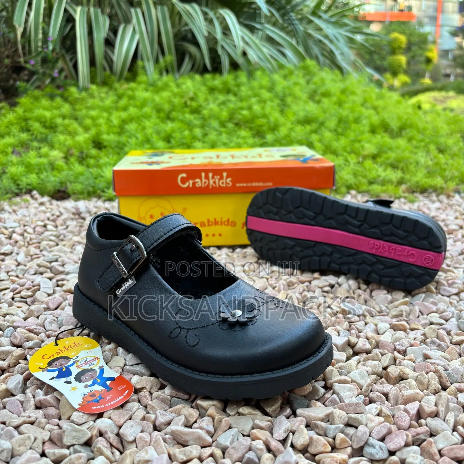 Crab Kids Shoes for Girls (Black Back to School Shoes) - Leather