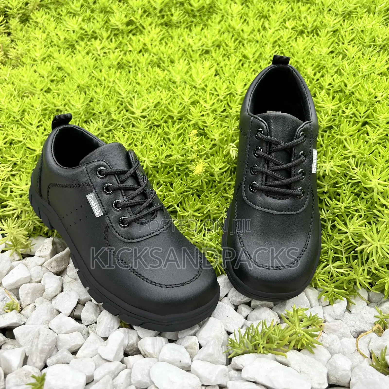 Crab Kids Shoes for Boys (Black Back to School Shoes) - Leather
